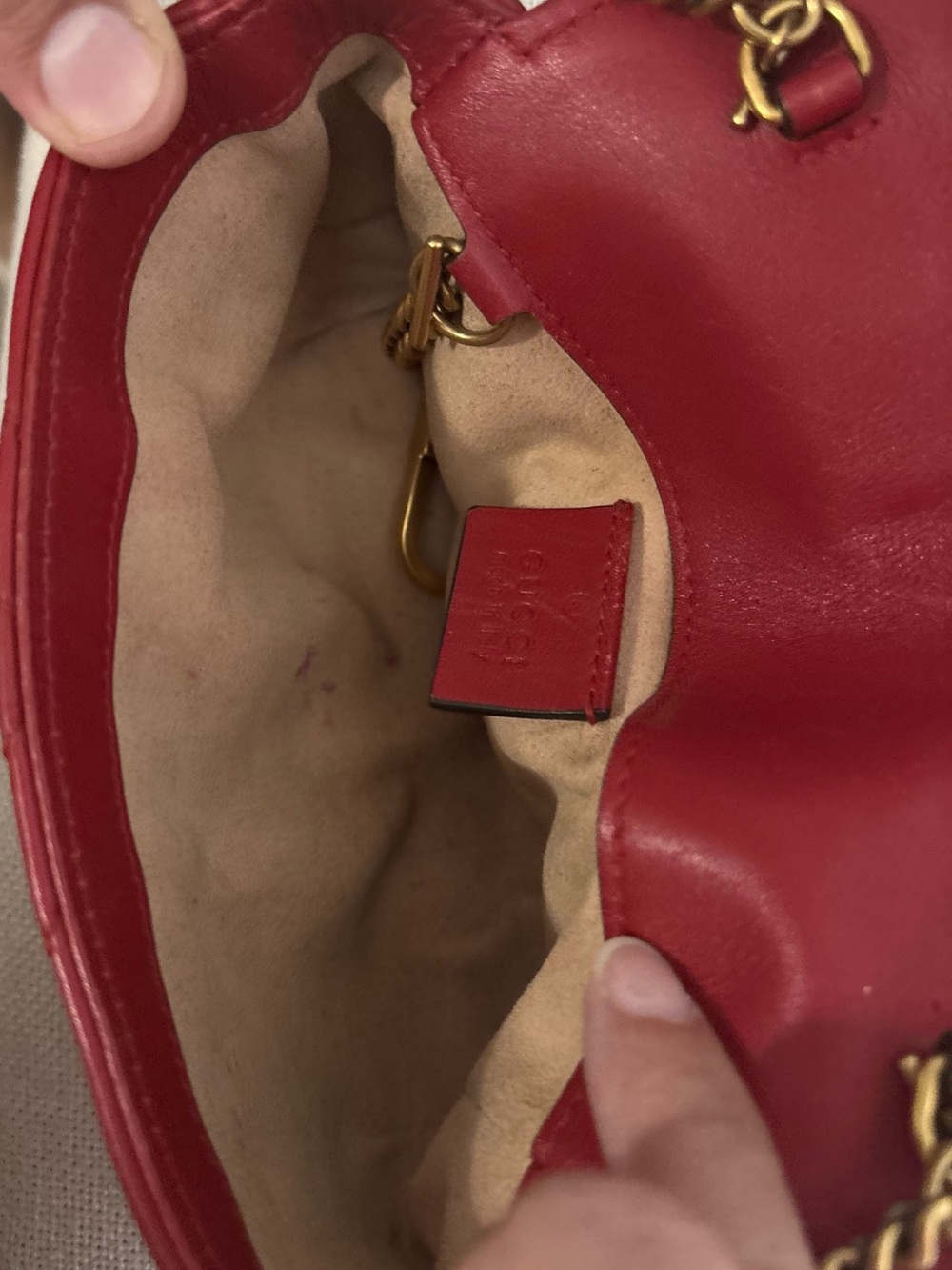 Gucci GG Marmont Super Mini Red Bag - Picture 12 of 14
